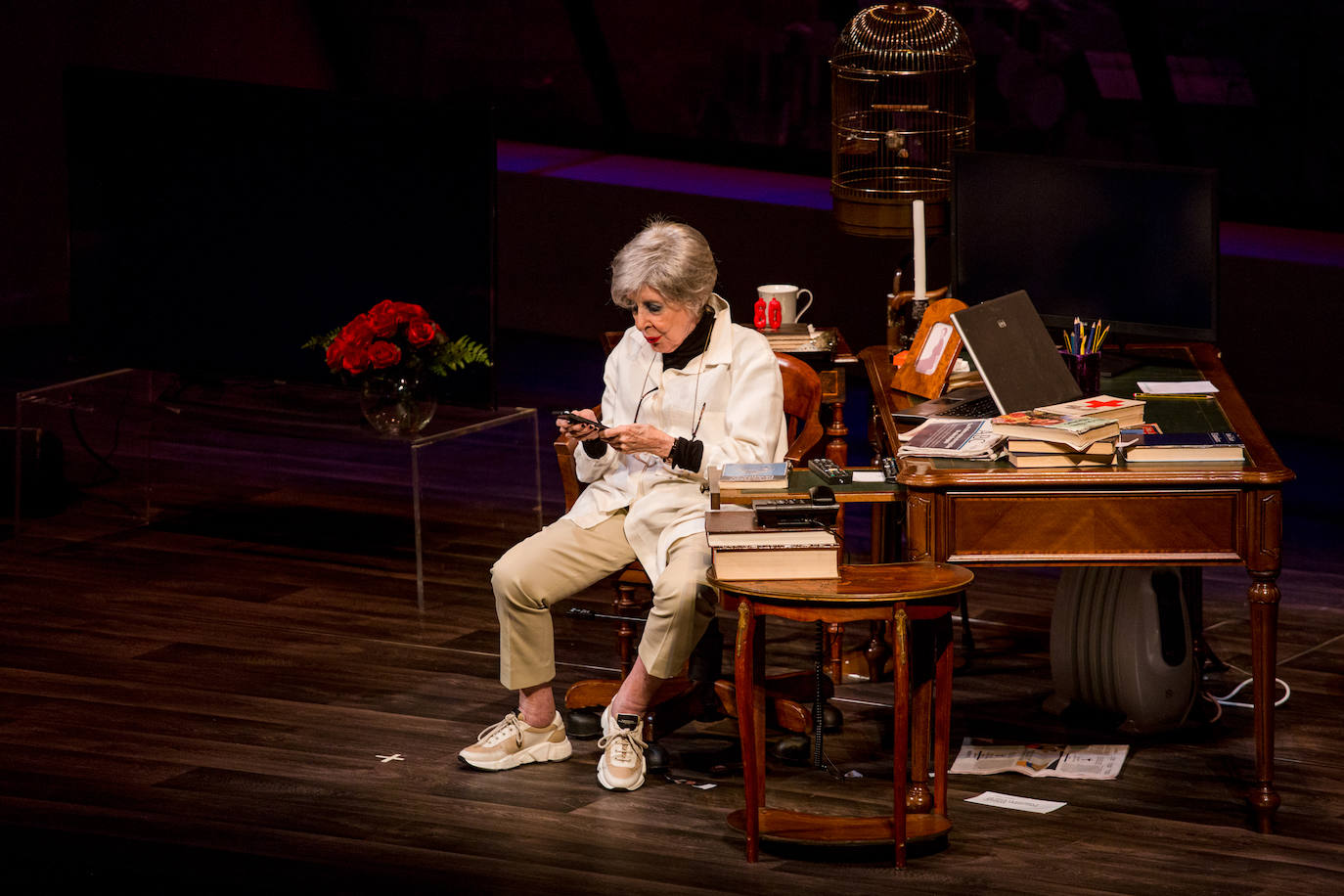 La actriz se ha despedido de las tablas con una representación en el Teatro Bretón de Logroño