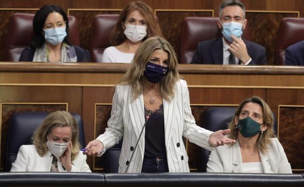 La ministra Yolanda Díaz, en el Congreso 