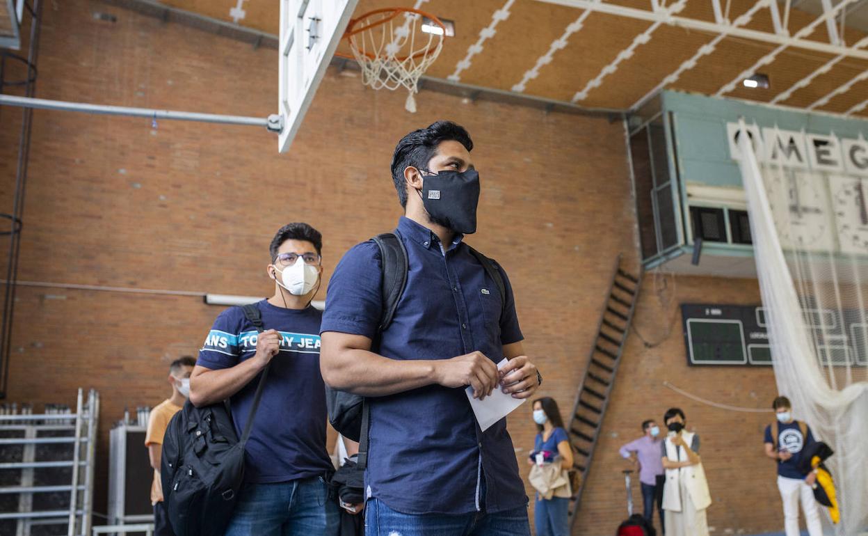 Vacunación de universitarios en Madrid.