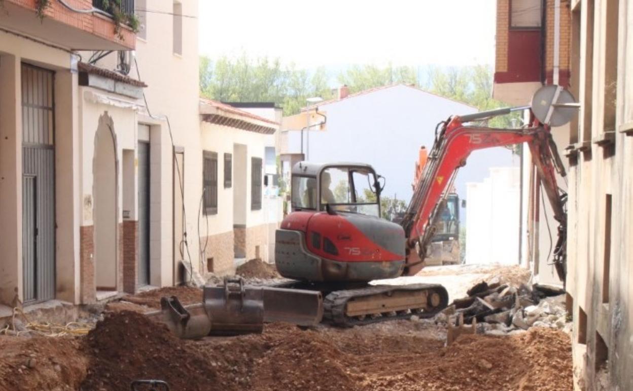 Obras en la calle Valladar. 