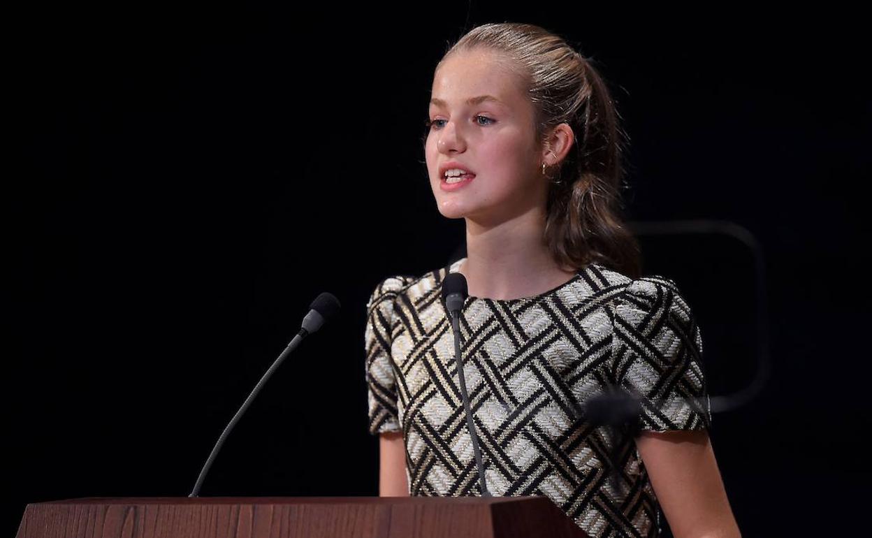 La princesa Leonor durante su discurso en la entrega de los Premios Princesa de Asturias de 2021.