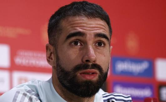 Dani Carvajal, durante la rueda de prensa. 