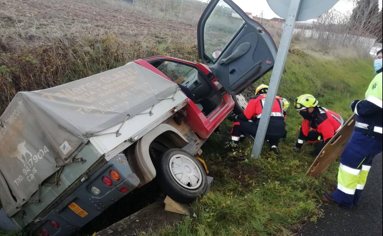Herido al salirse de la LR-206 en el término de Canillas de Río Tuerto