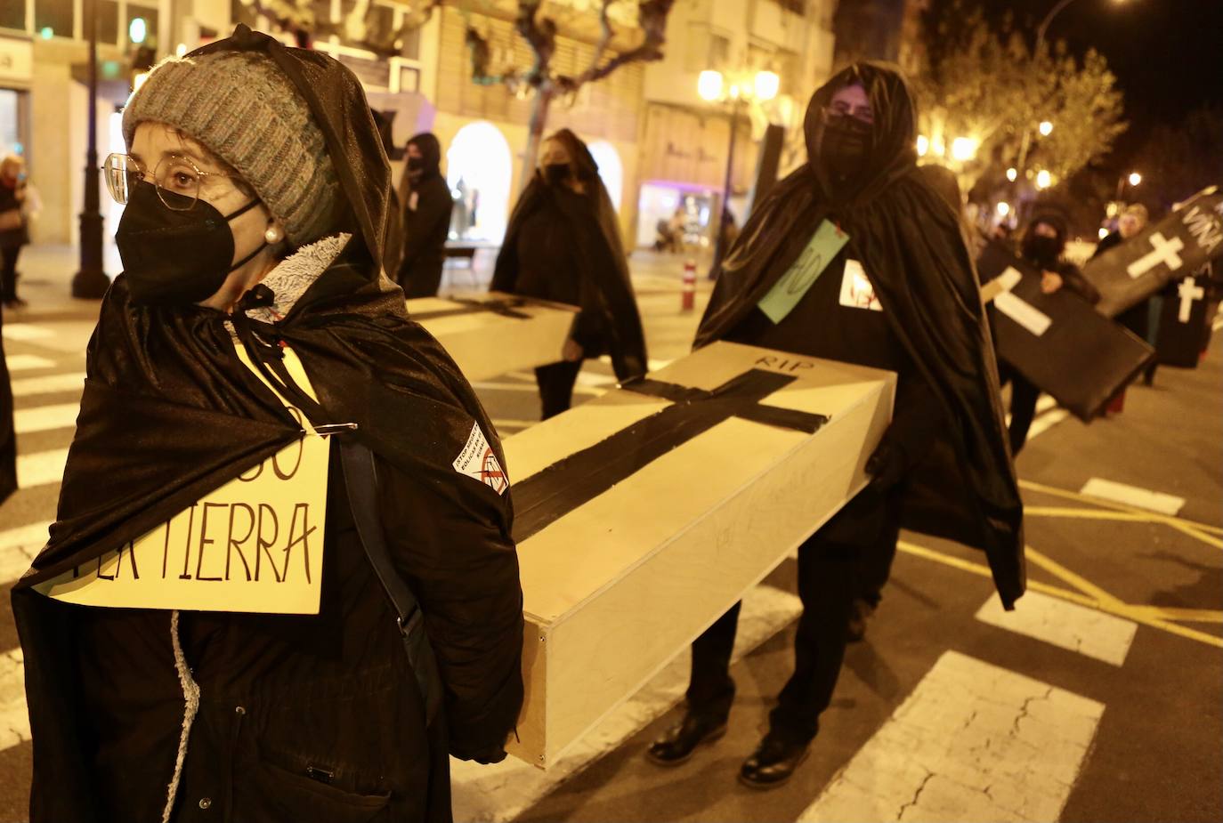 Fotos: La protesta contra las eólicas recorre las calles de Logroño