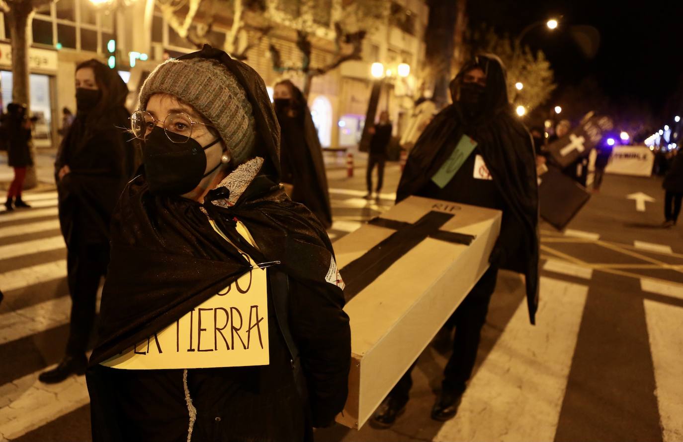 Fotos: La protesta contra las eólicas recorre las calles de Logroño