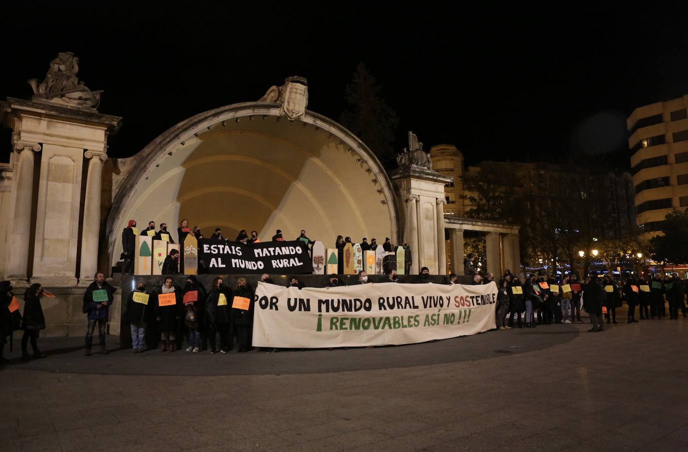 Fotos: La protesta contra las eólicas recorre las calles de Logroño