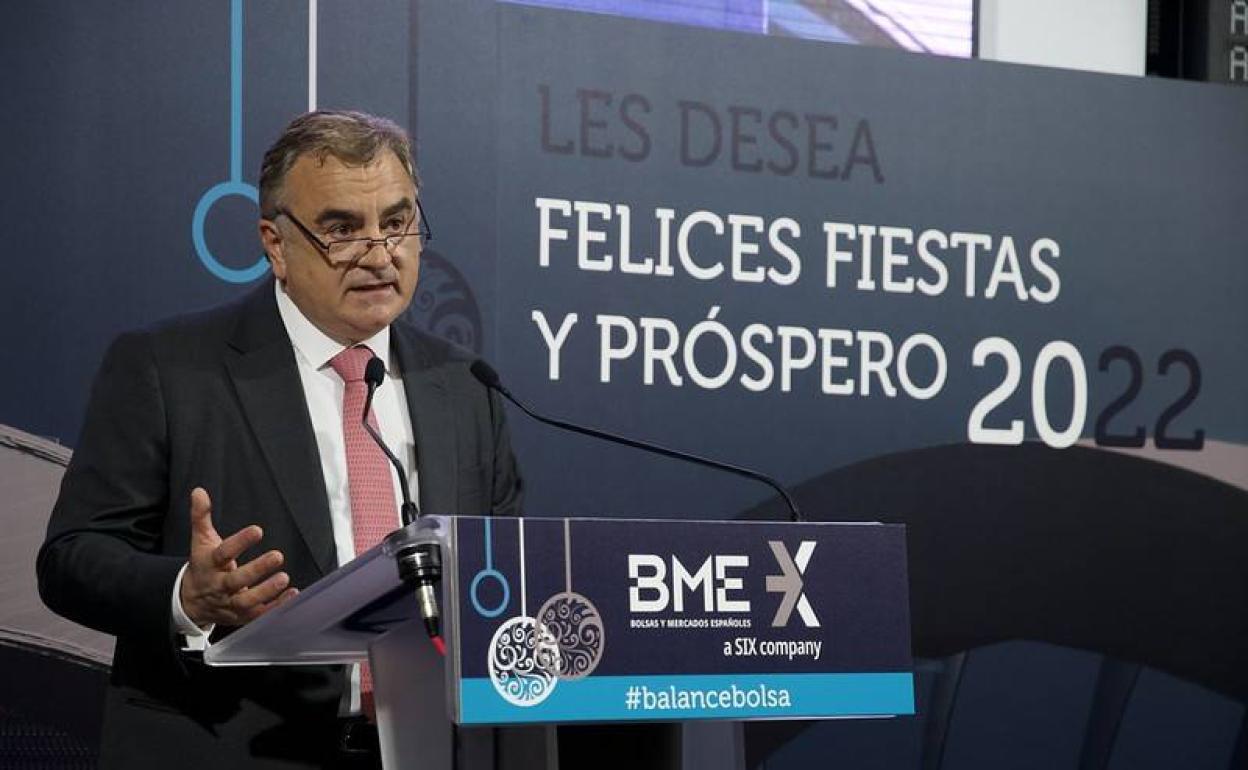 Javier Hernani, consejero delegado de BME, en la presentación Informe de Mercado 2021. 