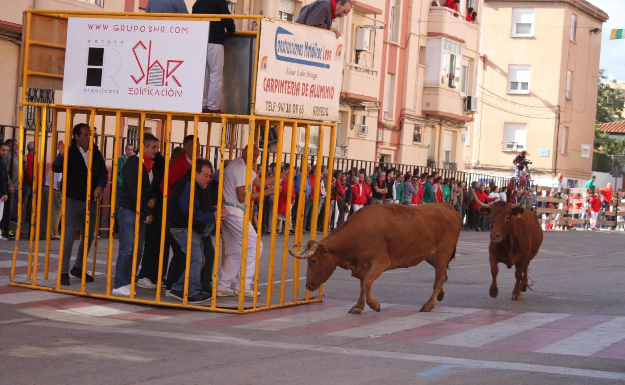 Imagen del encierro del 2 de octubre de 2019, el último celebrado hasta ahora en la ciudad. 