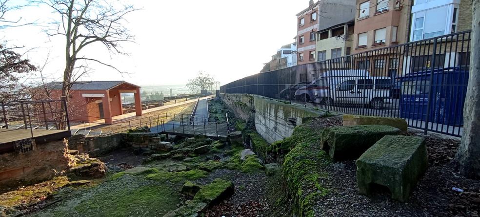 Nuevo vallado colocado en el perímetro del yacimiento, cuyos restos arqueológicos han sido invadidos por la vegetación. 