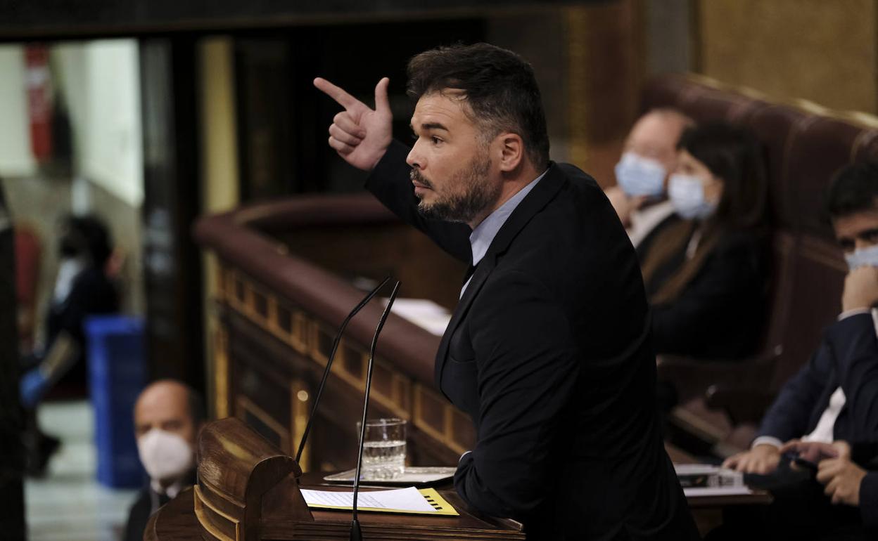 Gabriel Rufián, este jueves en el Congreso.