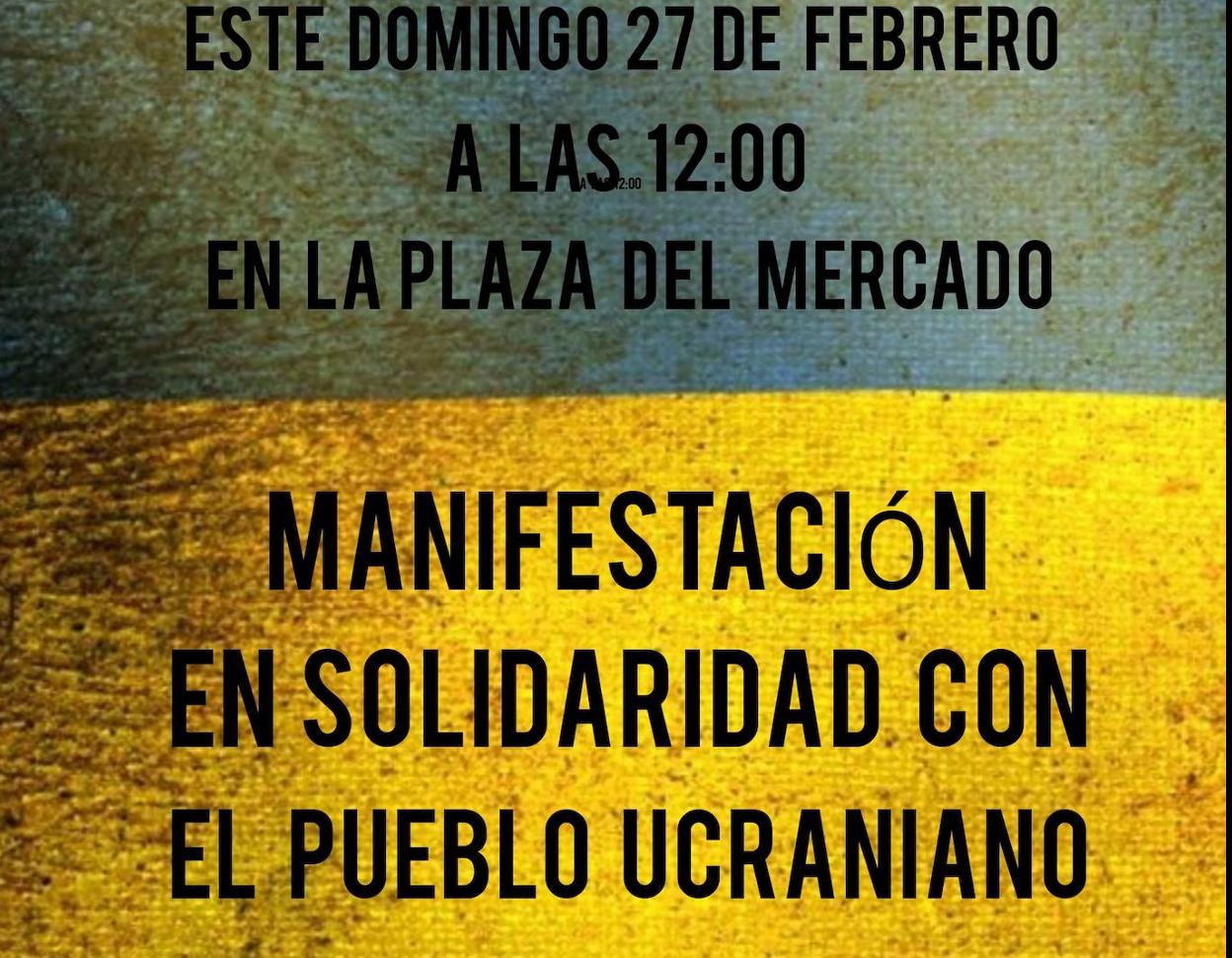 Cartel anunciador del acto de apoyo a Ucrania. 