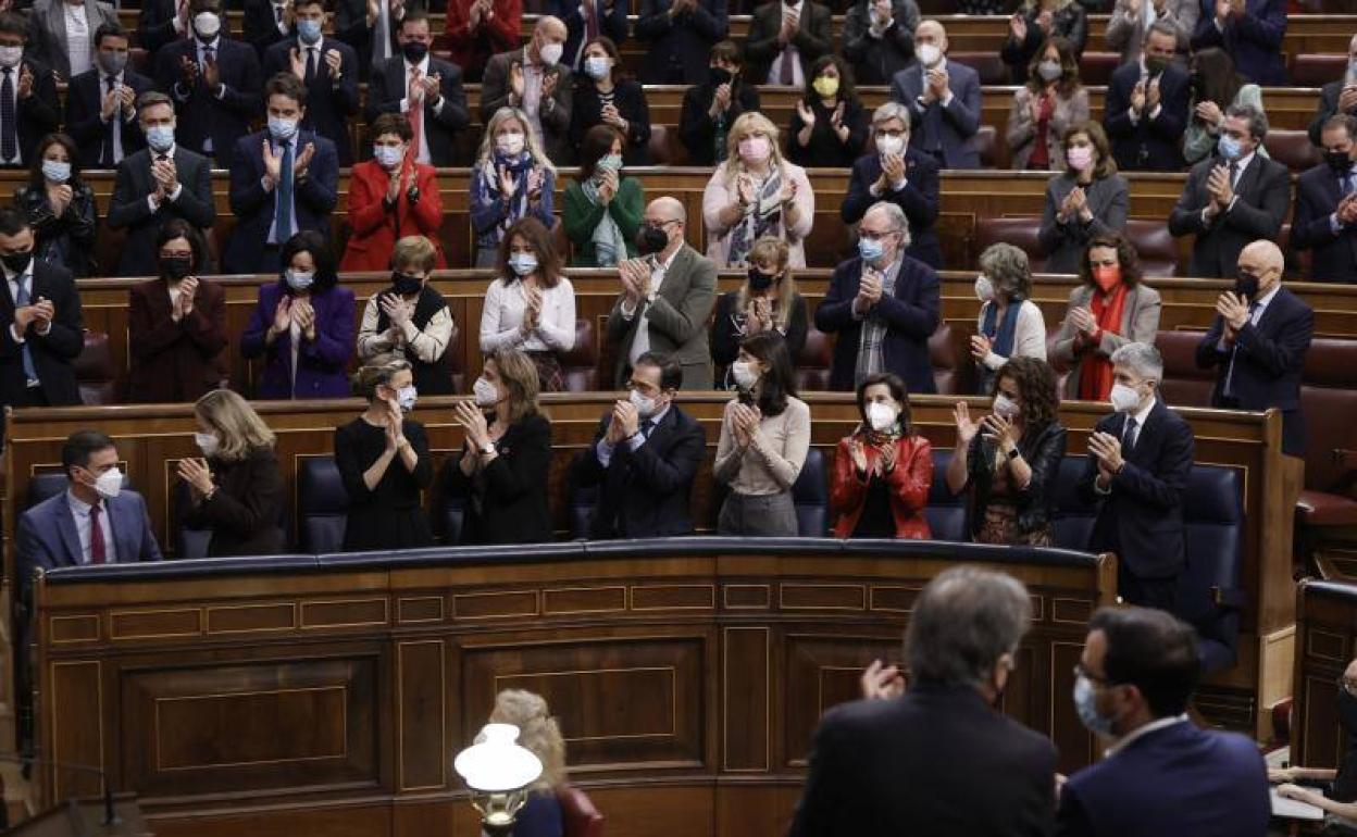 El presidente del Gobierno, Pedro Sánchez, en la sesión plenaria del Congreso. 