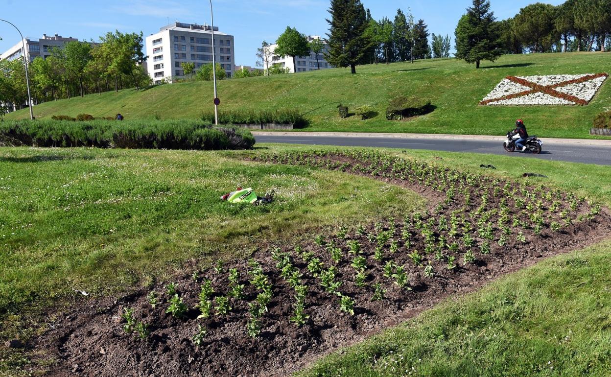 Jardines de Logroño en la época de plantación. 