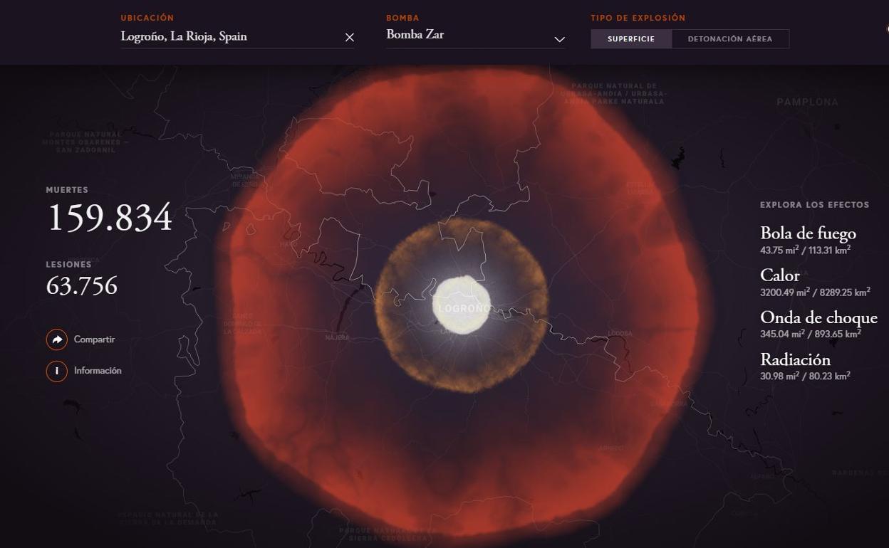 ¿Qué ocurriría si una bomba nuclear cayera en La Rioja?