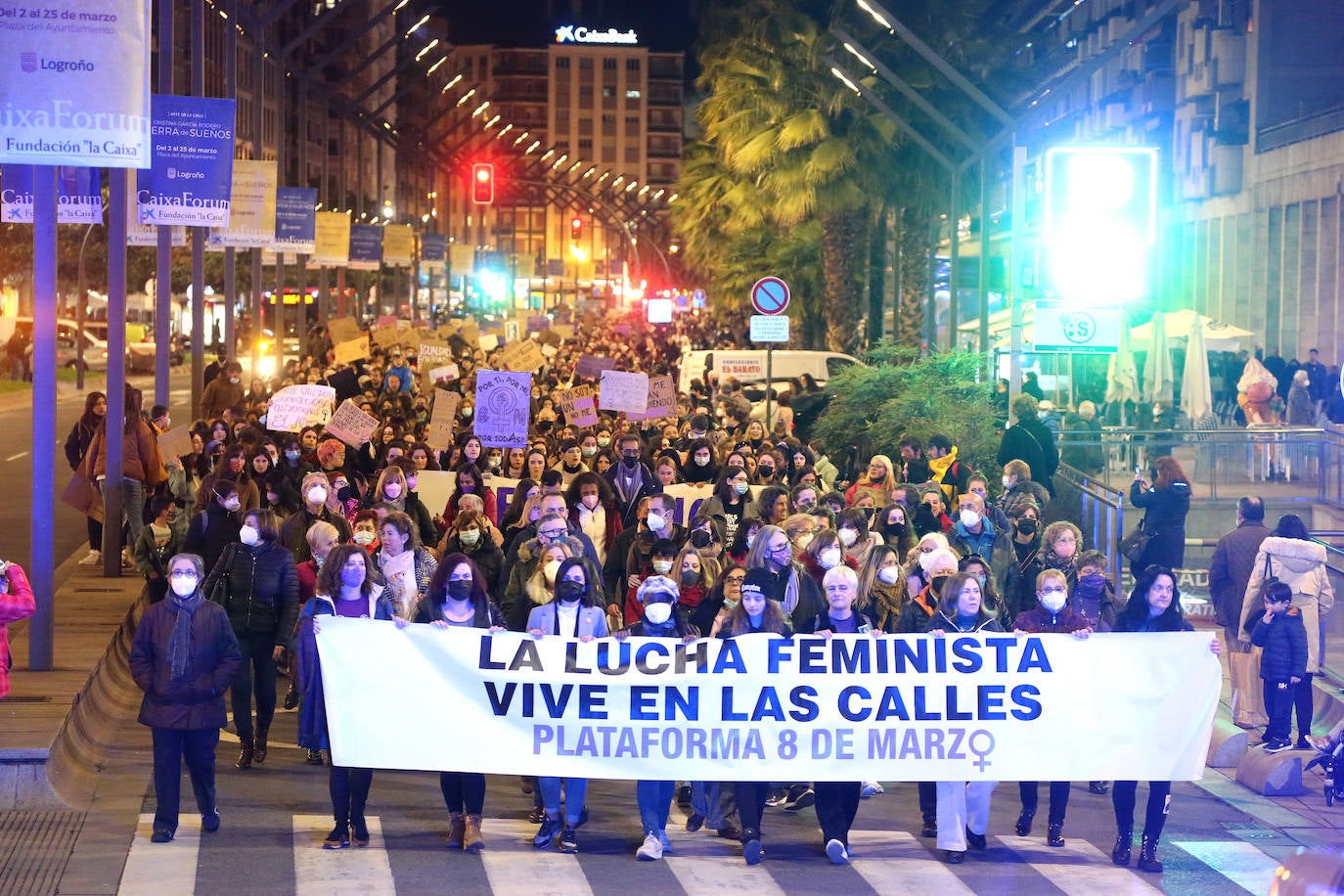 Fotos: La marea morada recorre las calles de Logroño en un esperado 8M