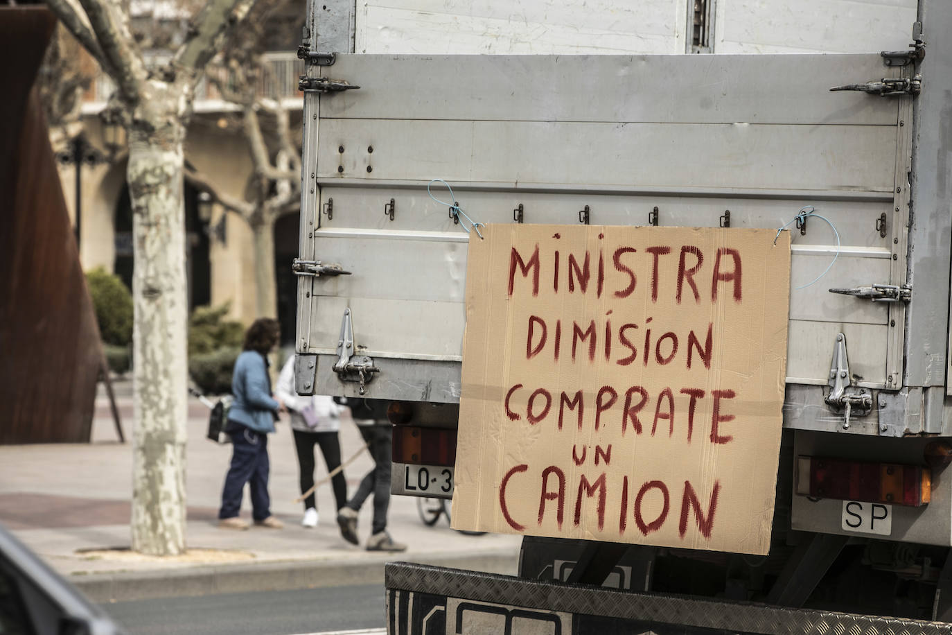 La tercera marcha de camiones recorre este jueves las calles del centro de Logroño. 