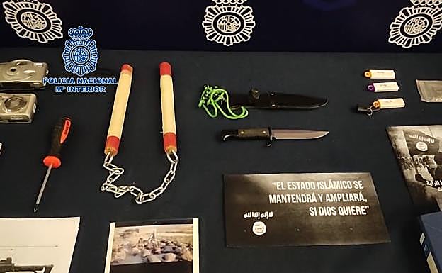 Material incautado por la Policía Nacional. 