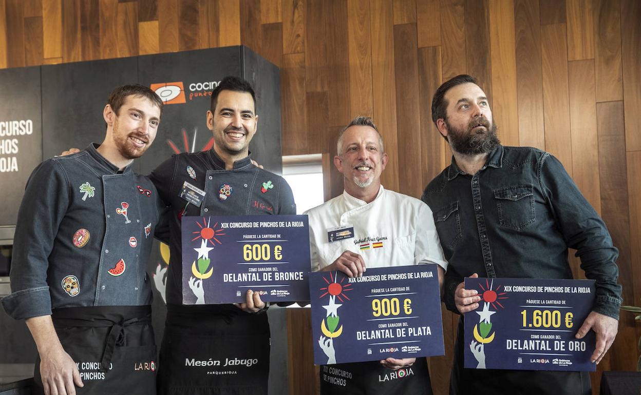 El pincho ´Torrija de panceta y yema´ del bar El Quizal Restaurant, de Autol, gana el ´Delantal de Oro´ del XIX Concurso de Pinchos de La Rioja. 