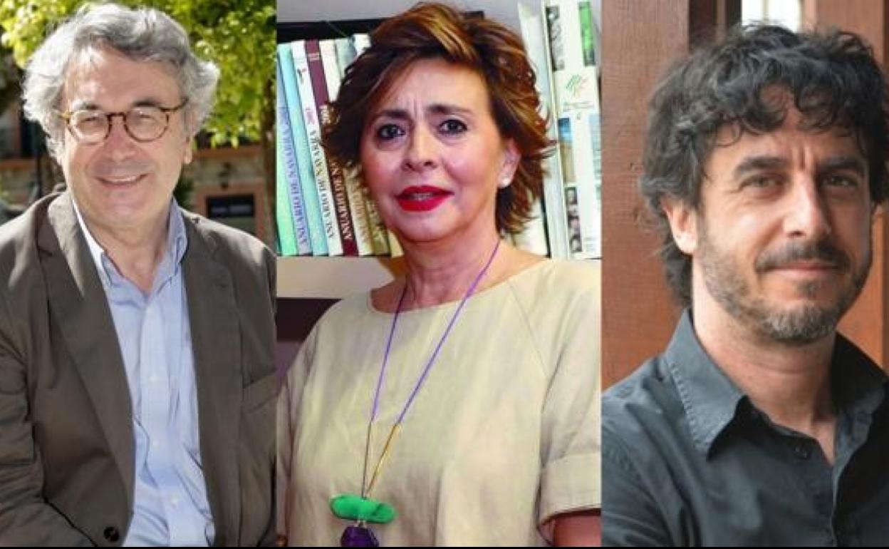 De izquierda a derecha, Andrés Trapiello, Inés Artajo y Emilio Morenatti 