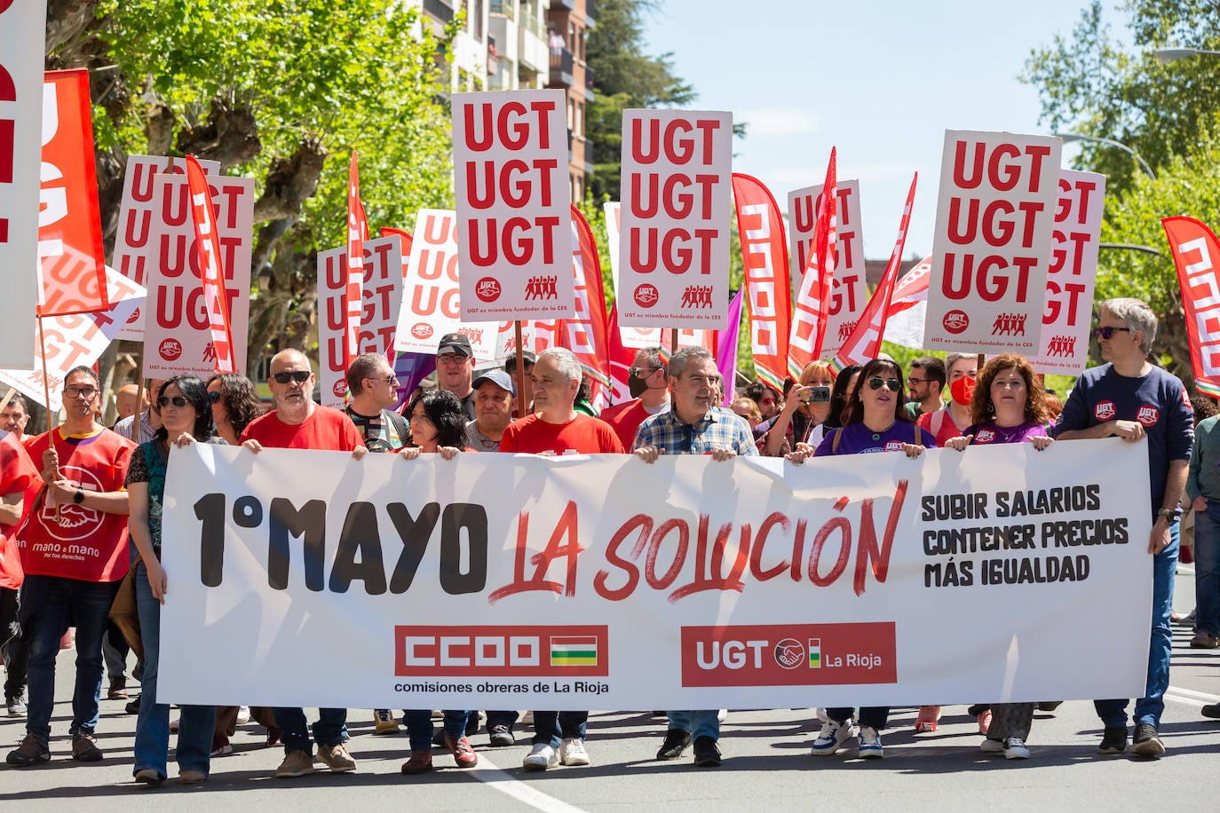 Fotos: Manifestación principal del Primero de Mayo en La Rioja