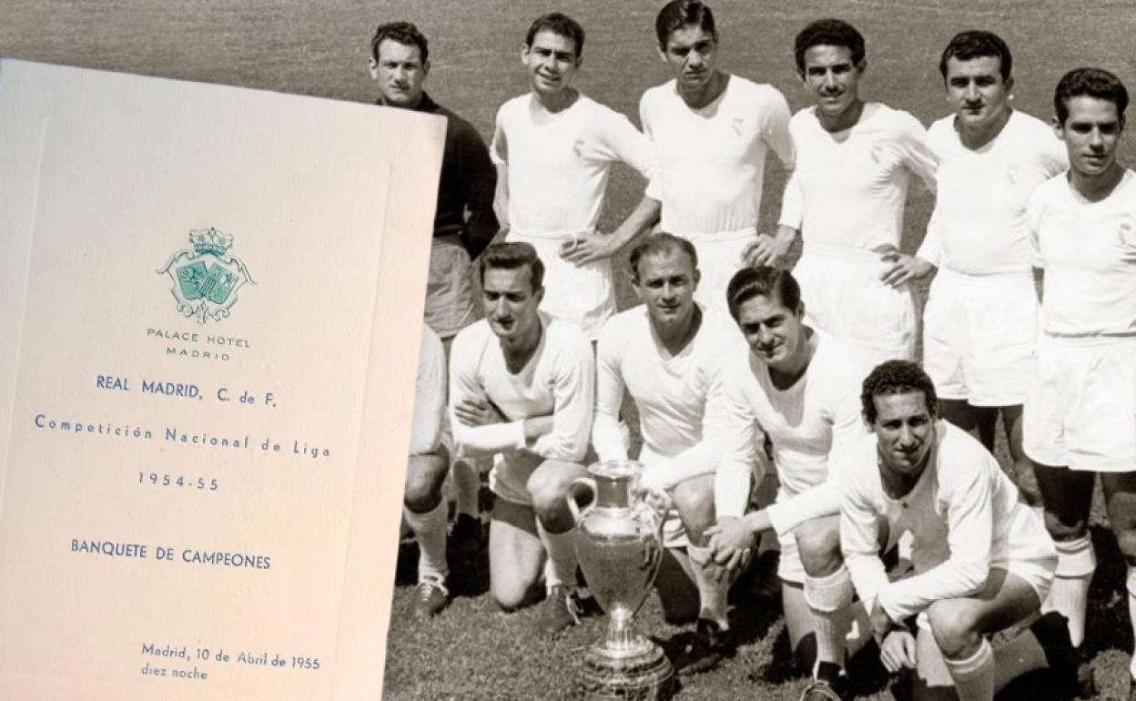 Menú de la cena en honor al título de Liga, 21 de abril de 1965.