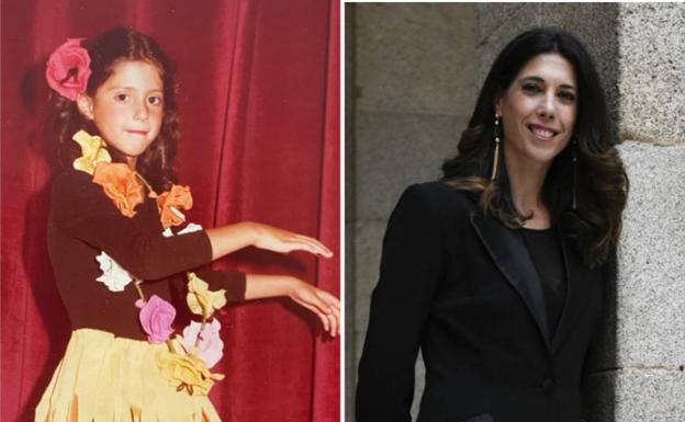 Castresana, en una función escolar, en 1982, y en una foto reciente.