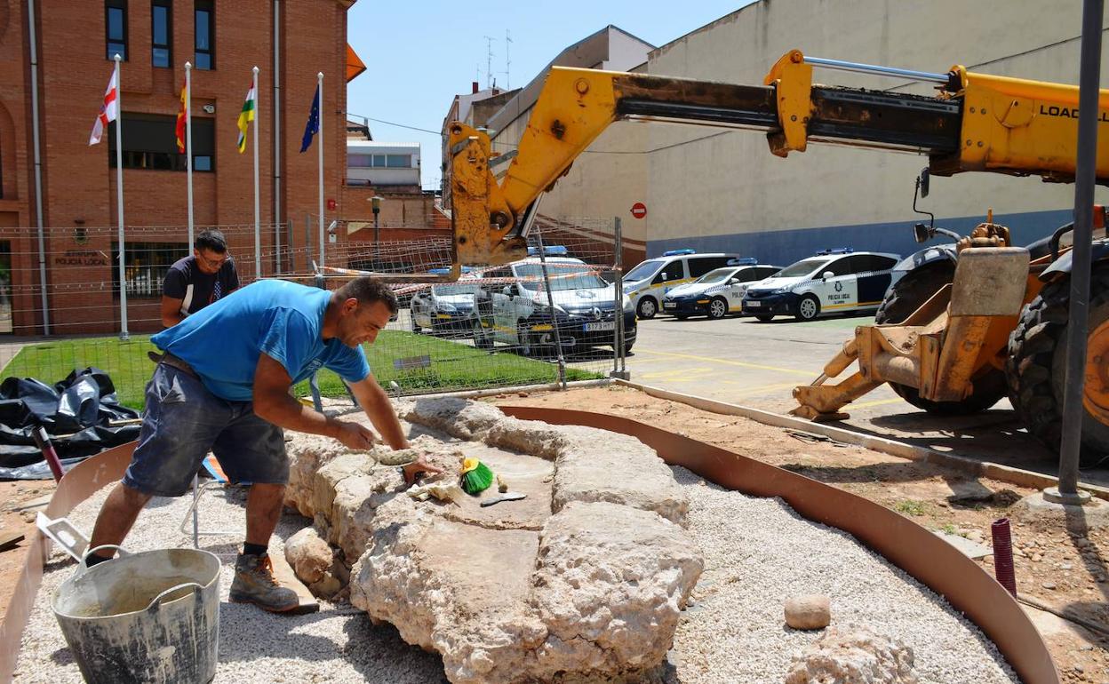 'Mudanza' del canal de las termas de la calle Eras en Calahorra