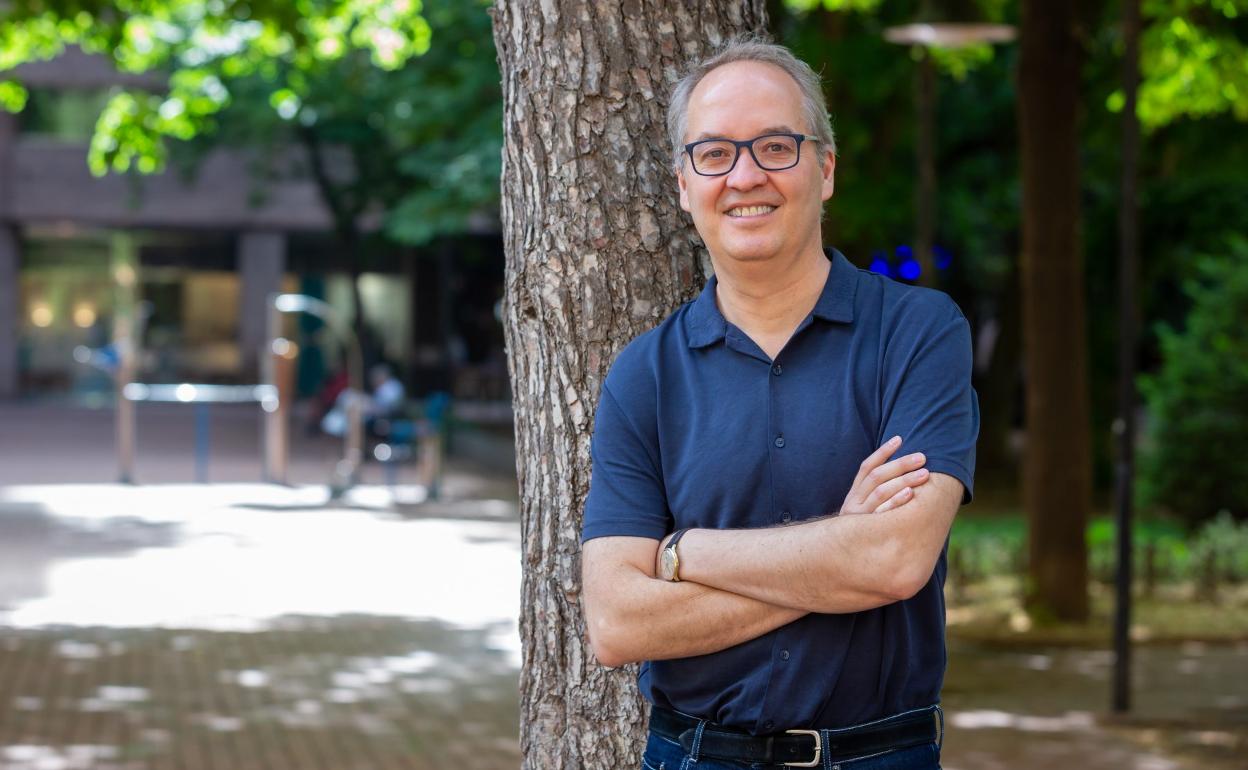 Rafael Sarralde, en el logroñés parque del Carmen. 