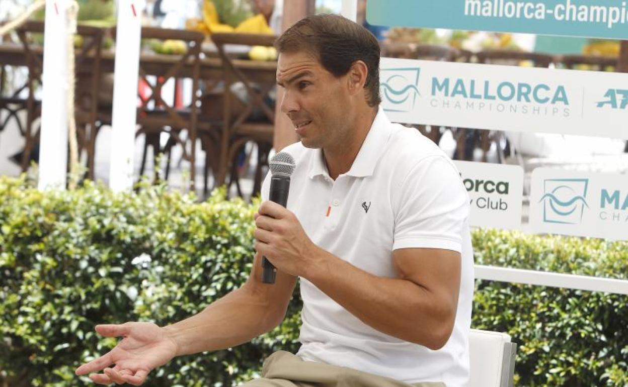 Rafa Nadal, durante una reciente conferencia de prensa en Mallorca. 