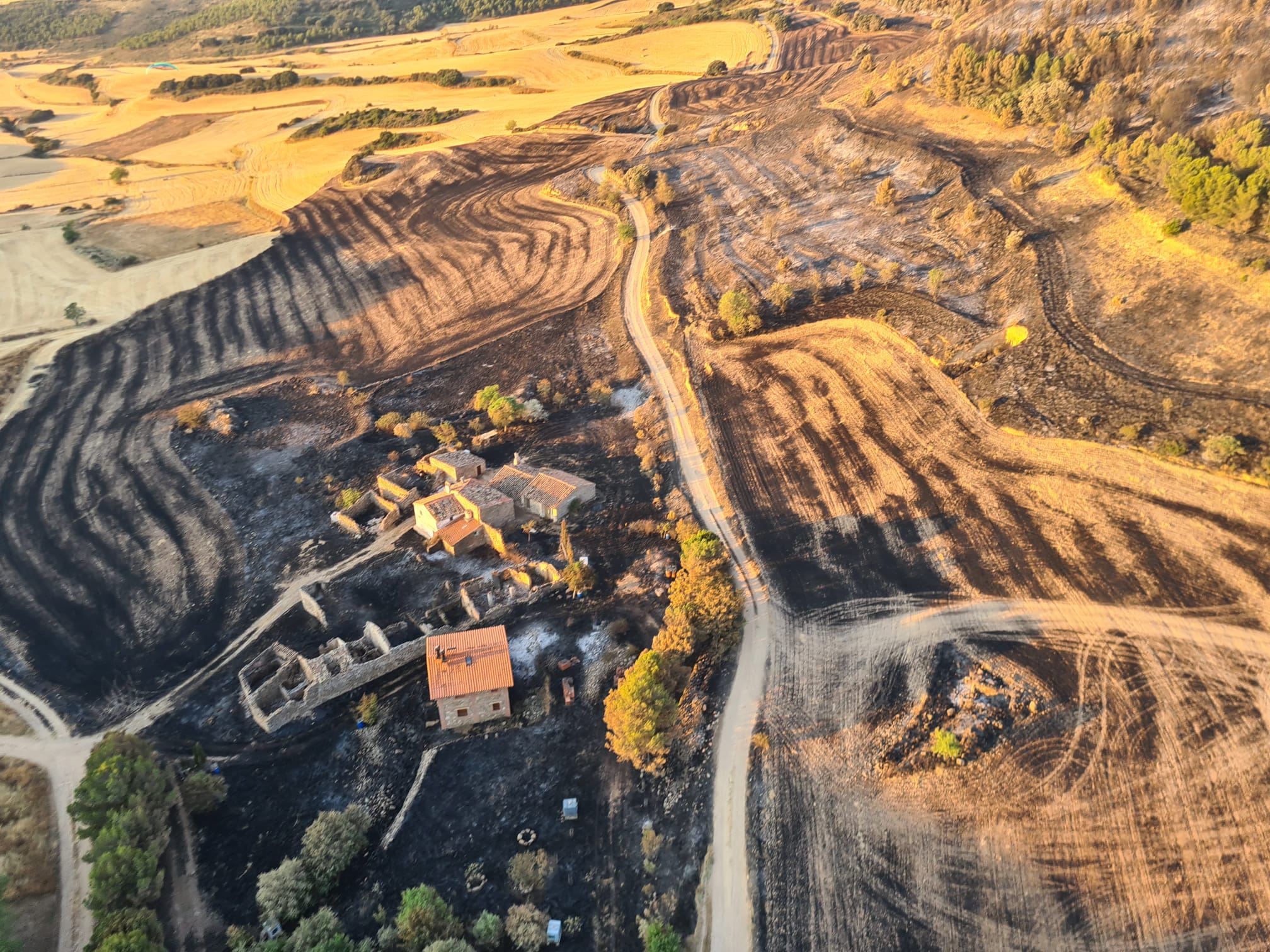 Fotos: Así se ven desde el aire las 104 hectáreas quemadas en Yerga