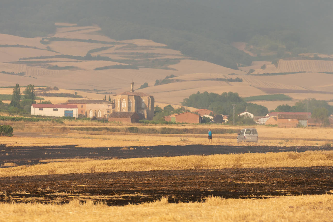 Fincas quemadas en Torrecilla sobre Alesanco.