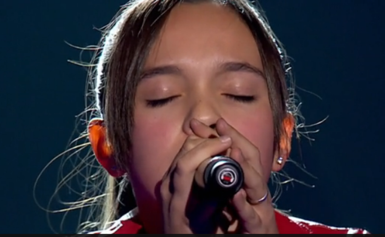 Marina Oliván, en la final de La Voz Kids. 