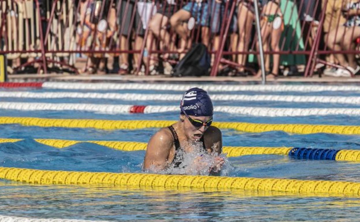 Esther González, en la final de los 200 braza, en la que logró la medalla de bronce. 