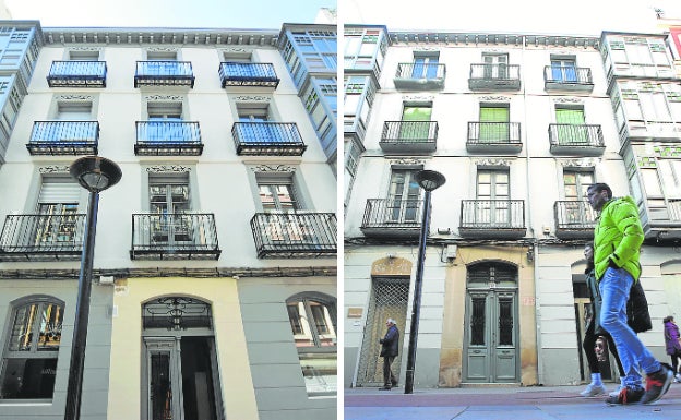 Ahora y antes. Aspecto del inmueble tras el proyecto de rehabilitación y antes, en 2019. 