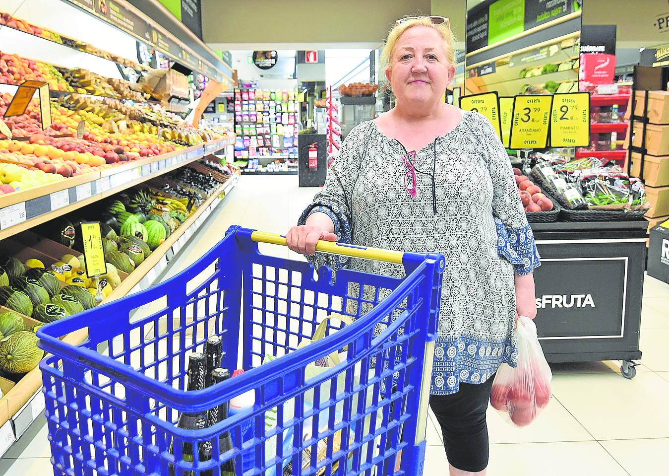 Marisa, en un supermercado. 