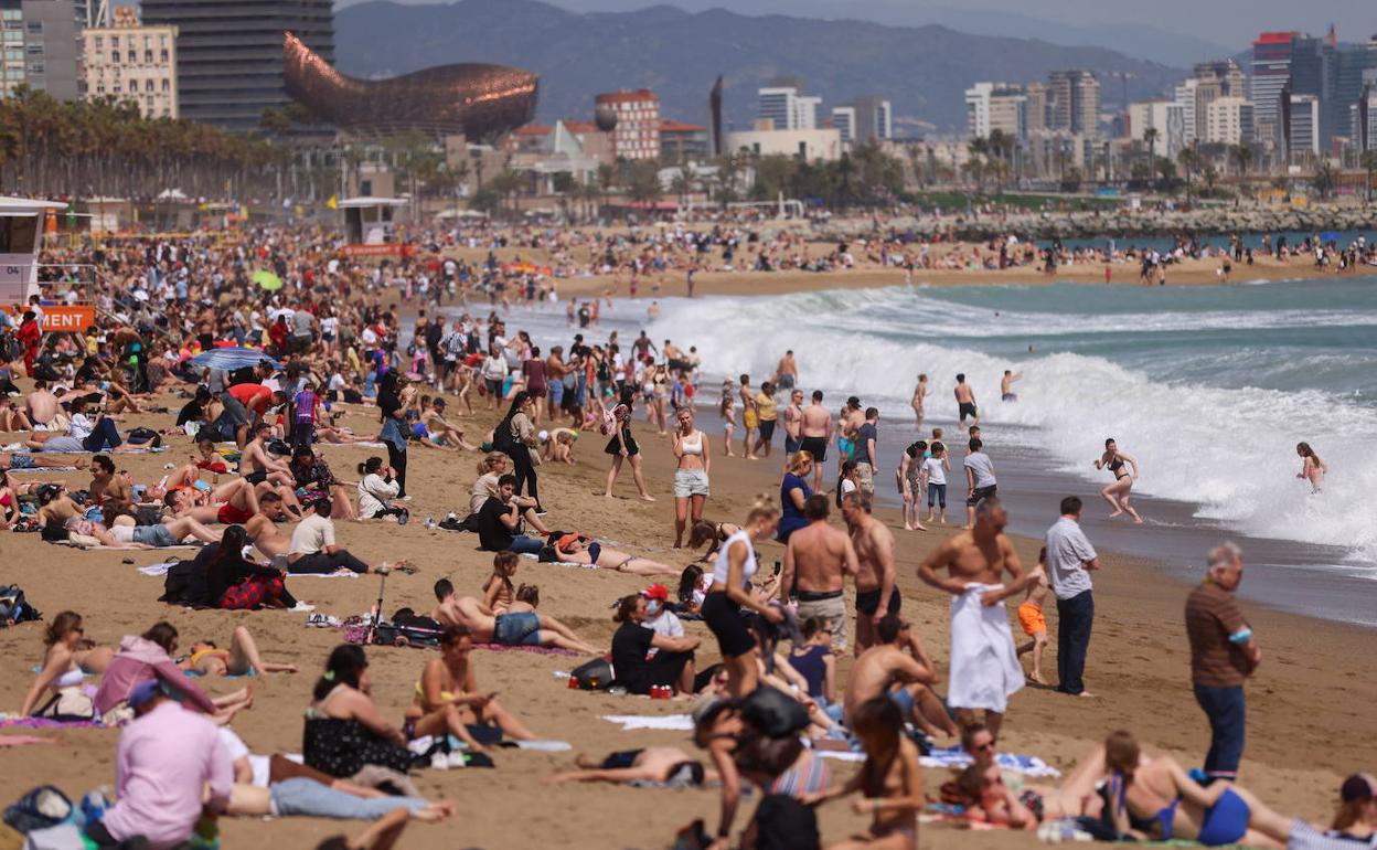 Playa de la Barceloneta, en Barcelona. 