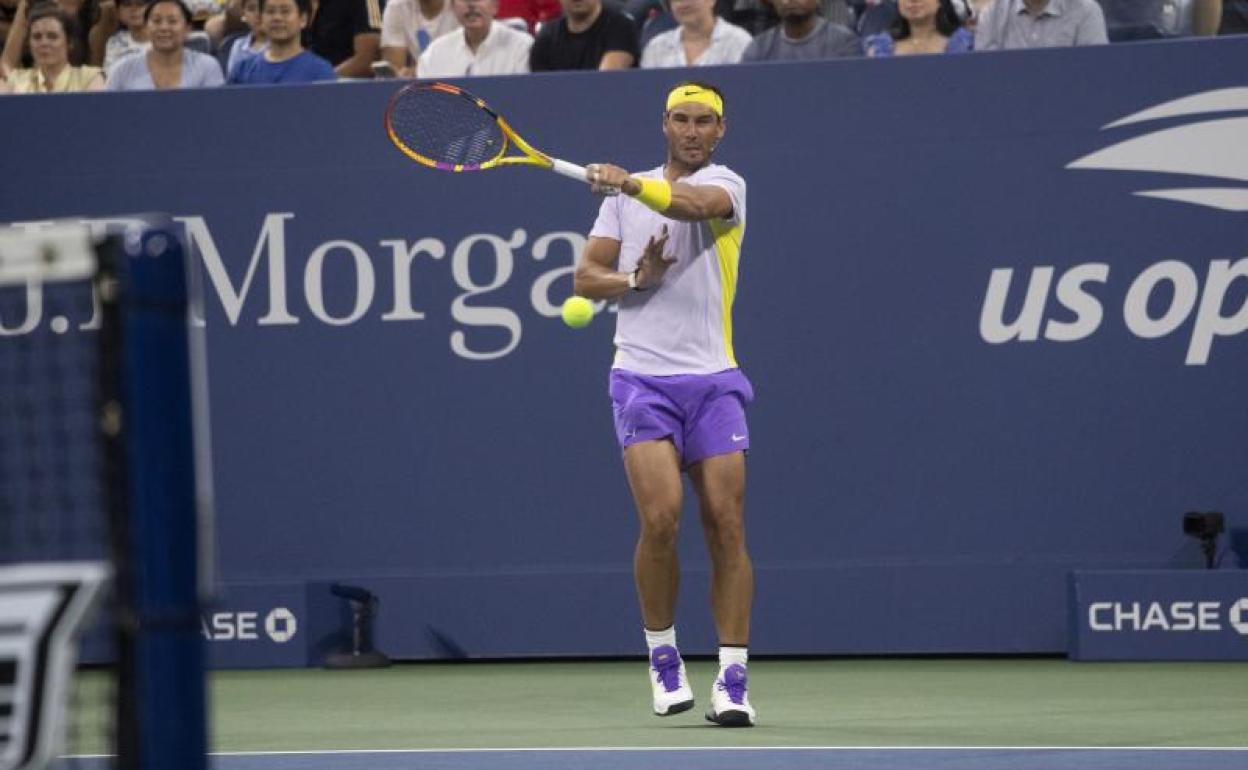 Nadal, durante una exhibición en Nueva York.