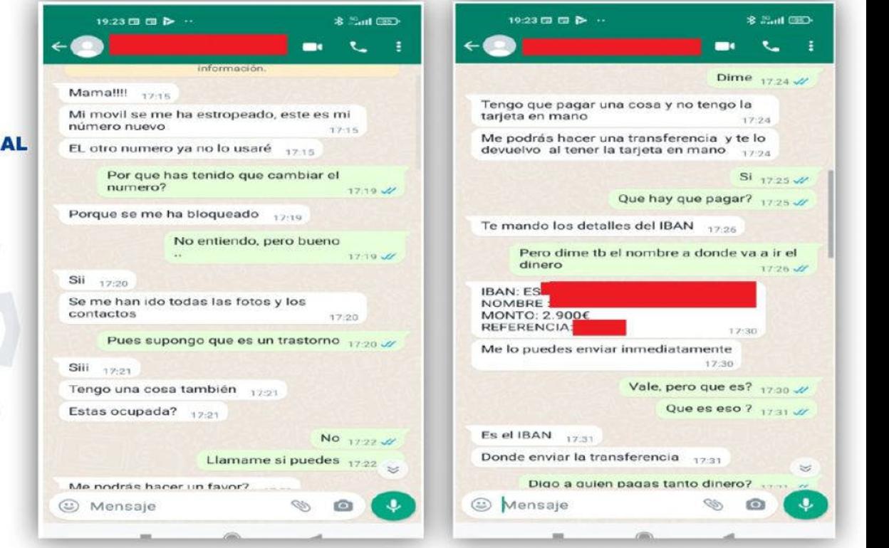 La Policía Nacional alerta una estafa a través de WhatsApp en la que un supuesto hijo solicita dinero a su madre