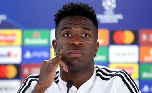 Vinicius, durante la rueda de prensa. 