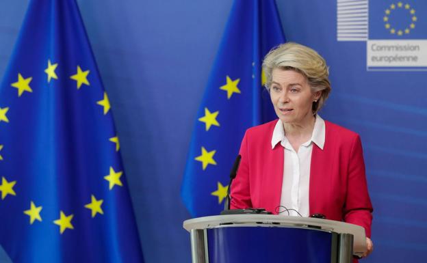 Ursula Von der Leyen en una rueda de prensa en Bruselas.