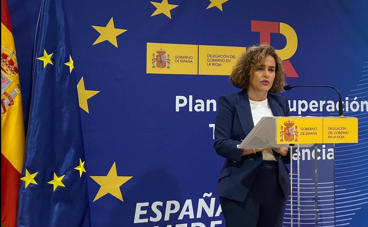 Beatriz Arraiz, durante la comparecencia de esta mañana.