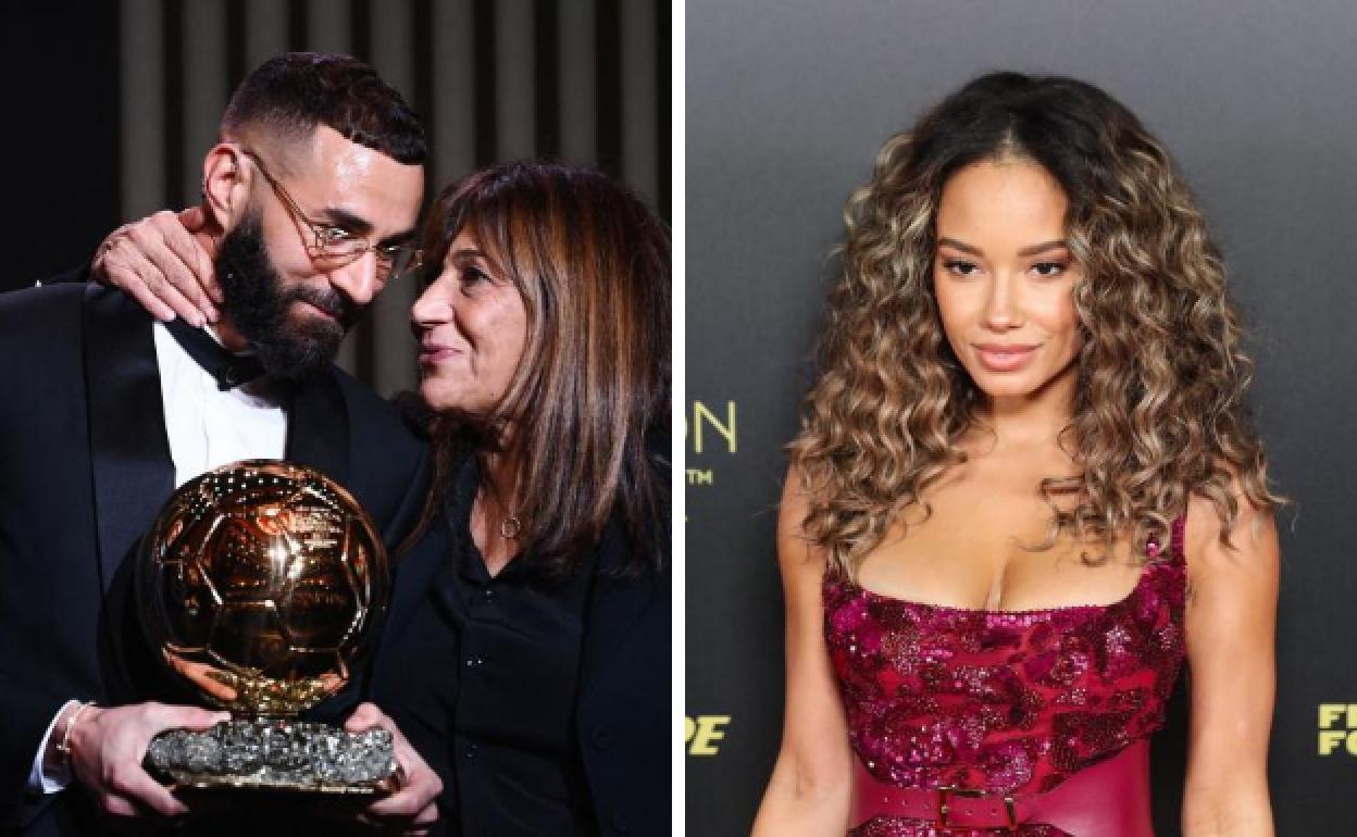 Karim Benzema, con su madre, asistió a la gala del Balón de Oro con su novia. 