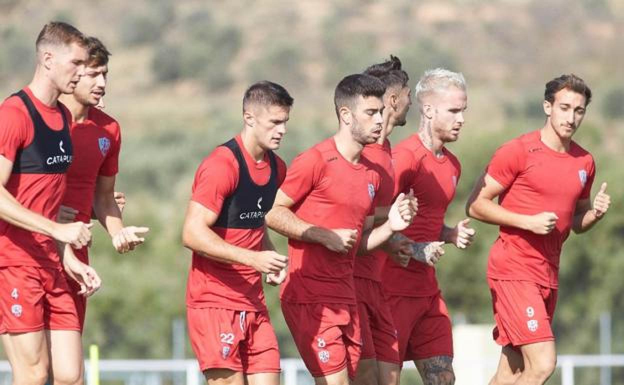 Jugadores rojillos durante un entrenamiento. 