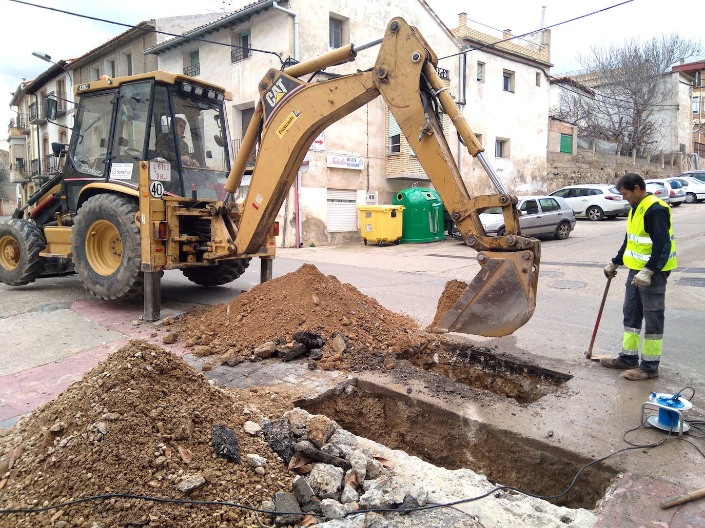 Imagen de archivo de una reforma en la canalización en Cervera. 