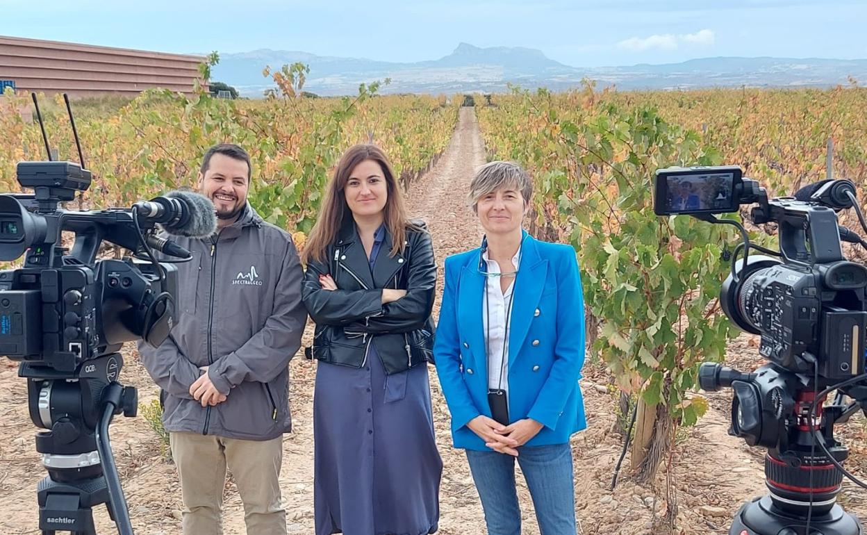 Tarragona, Urbieta y Beaucourt, en la visita de ayer a Bodegas Campo Viejo. 