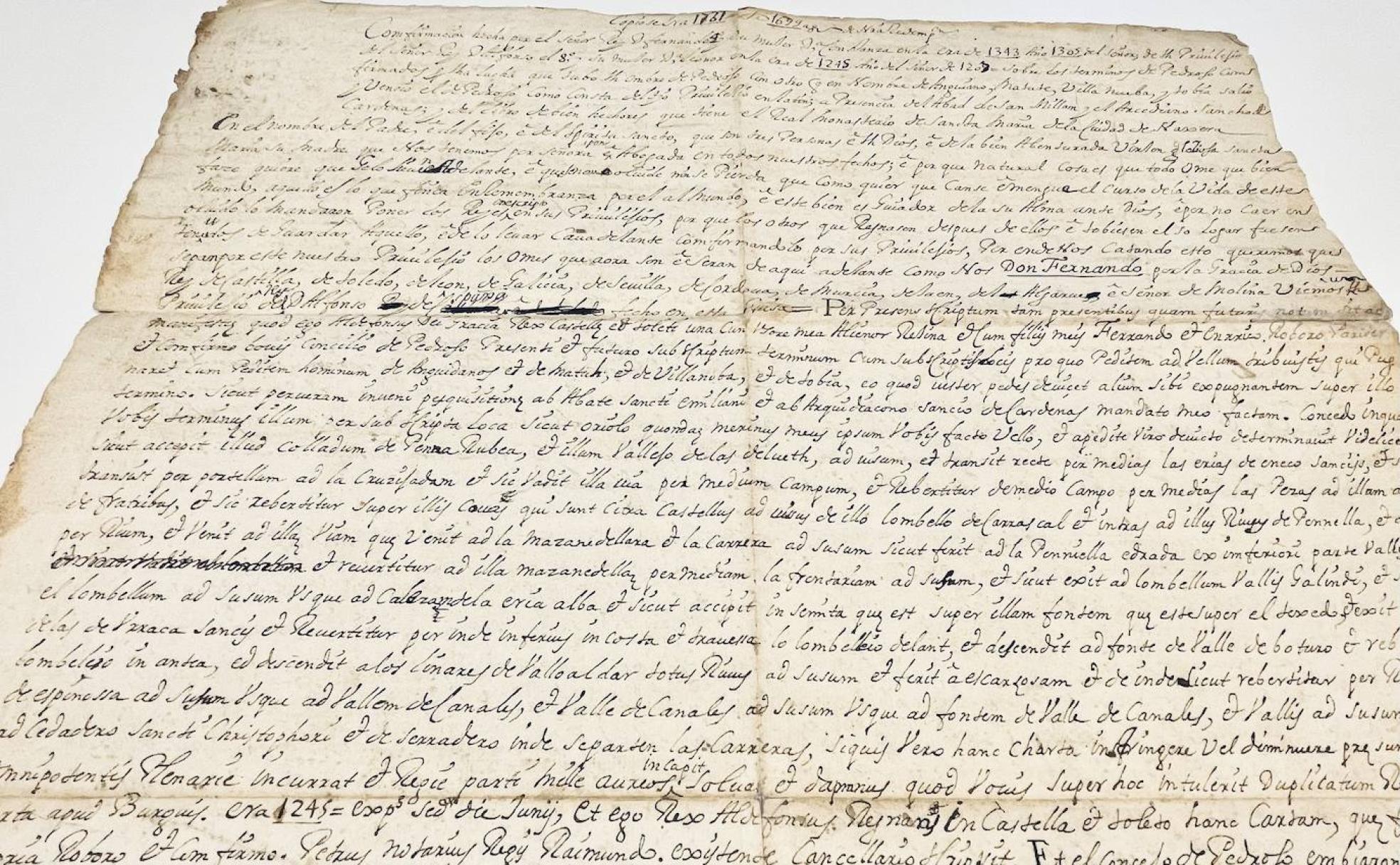 Imagen del documento fechado en 1699. 