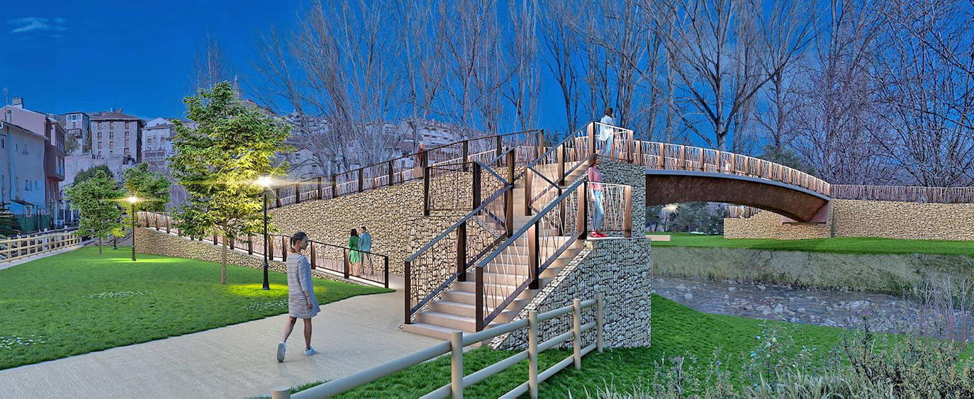 Recreación de la pasarela prevista para Torrecilla. 