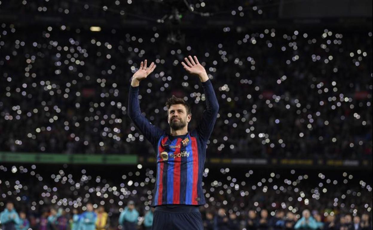 Piqué en su despedida en el Camp Nou