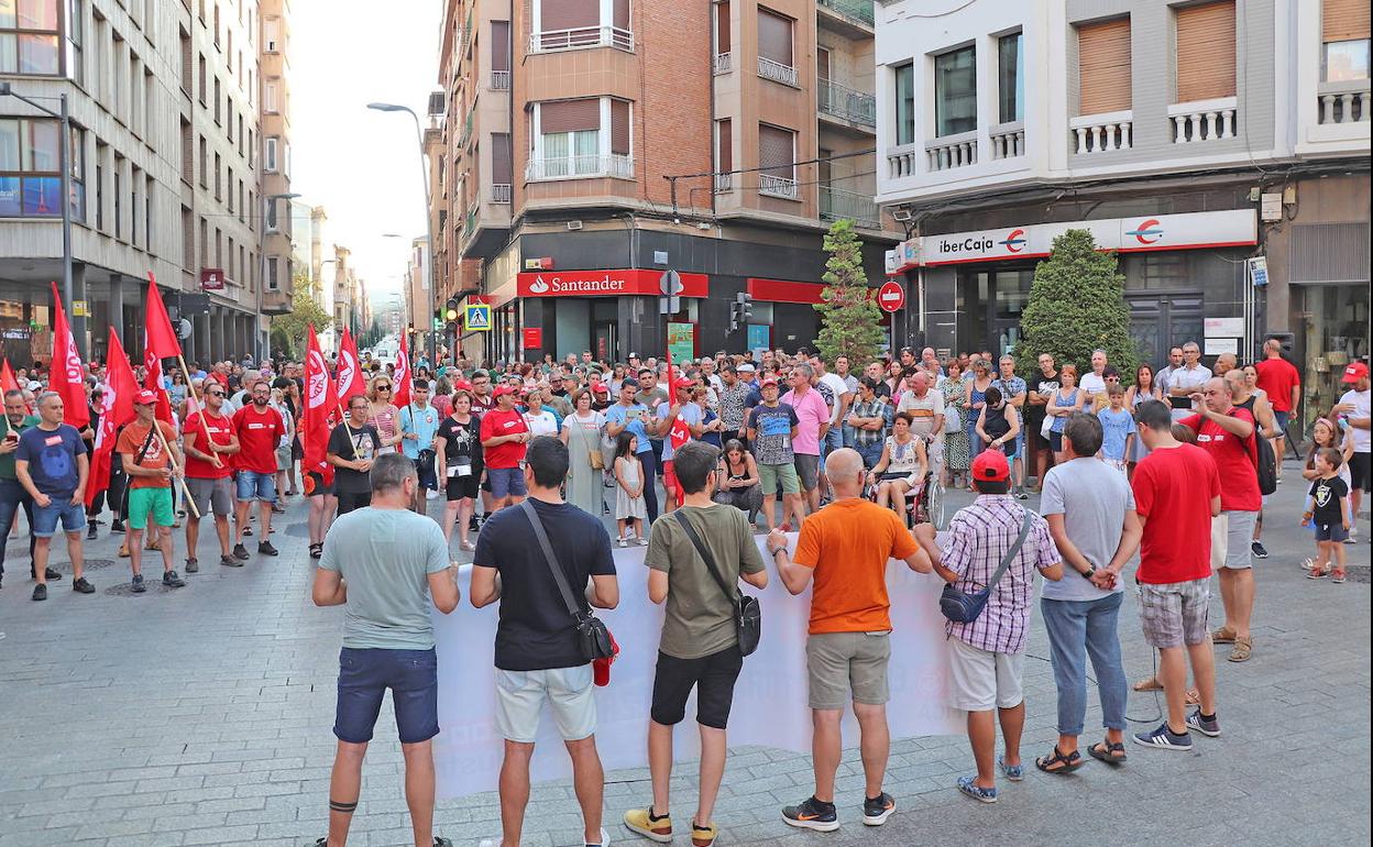 Movilizaciones en Arnedo durante el pasado verano. 