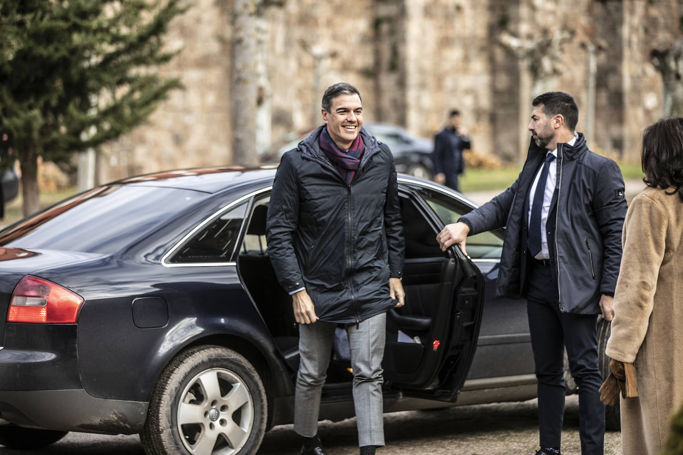 Fotos: Pedro Sánchez, en San Millán y Nájera